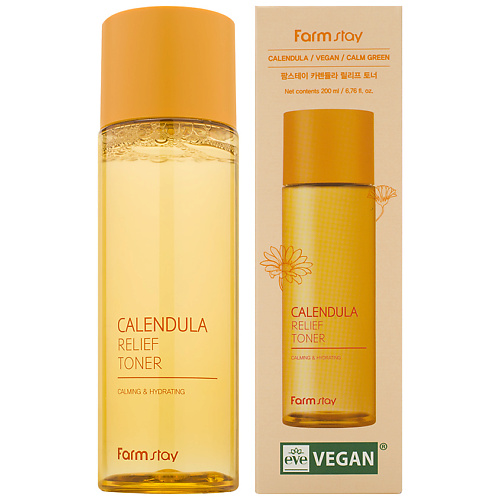 

FARMSTAY Успокаивающий тонер с экстрактом календулы Calming & Hydrating 200, Успокаивающий тонер с экстрактом календулы Calming & Hydrating