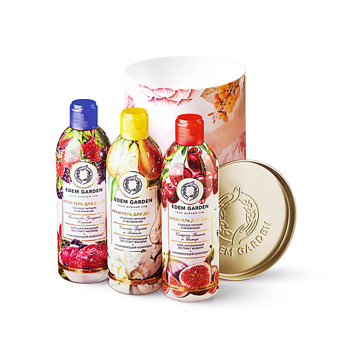 

EDEM GARDEN Подарочный набор парфюмированных гелей для душа "Ягодный" в тубе 1050, Подарочный набор парфюмированных гелей для душа "Ягодный" в тубе