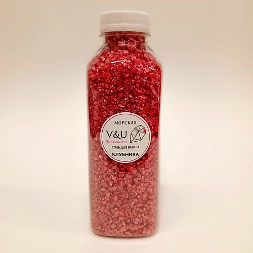 V&U COSMETICS Морская соль для ванн с шиммером  Клубника