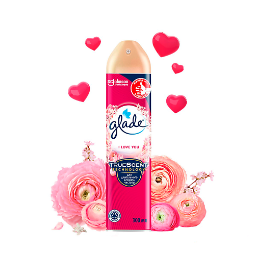 

GLADE Освежитель воздуха аэрозоль I love you 300, Освежитель воздуха аэрозоль I love you