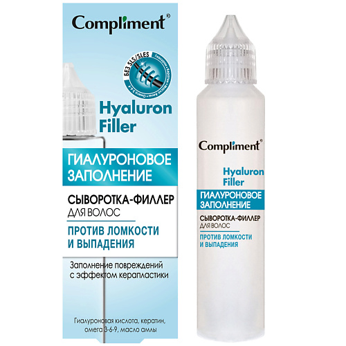 

COMPLIMENT Сыворотка-филлер для волос Гиалуроновое заполнение Hyaluron Filler 50, Сыворотка-филлер для волос Гиалуроновое заполнение Hyaluron Filler