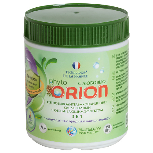 

ORION Пятновыводитель-кондиционер кислородный для белья с отбеливающим эффектом 3 в 1 400, Пятновыводитель-кондиционер кислородный для белья с отбеливающим эффектом 3 в 1