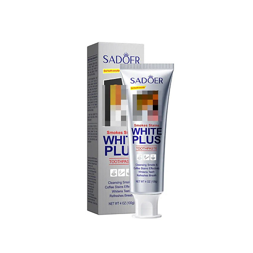 

SADOER Отбеливающая зубная паста с мятой, удаление налета от табака 100, Отбеливающая зубная паста с мятой, удаление налета от табака