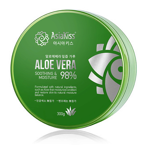 

ASIAKISS Успокаивающий и увлажняющий гель для лица и тела с алое 300, Успокаивающий и увлажняющий гель для лица и тела с алое