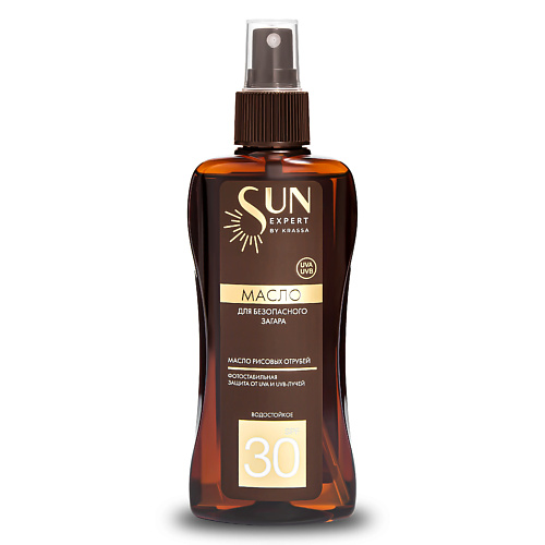 

KRASSA SUN EXPERT Масло для загара SPF 30 с маслом Рисовых Отрубей 180, SUN EXPERT Масло для загара SPF 30 с маслом Рисовых Отрубей