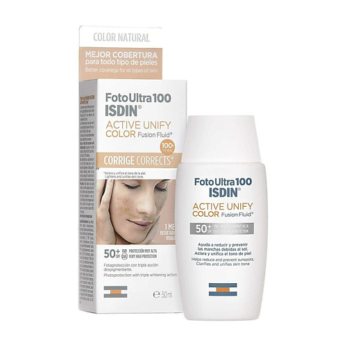 

ISDIN Солнцезащитное средство с цветом Foto Ultra Active Unify SPF 50+, Солнцезащитное средство с цветом Foto Ultra Active Unify SPF 50+