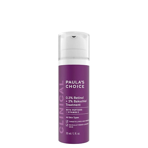 

PAULA'S CHOICE Сыворотка для лица Clinical 0.3% Retinol and 2% Bakuchiol Treatment 30, Сыворотка для лица Clinical 0.3% Retinol and 2% Bakuchiol Treatment