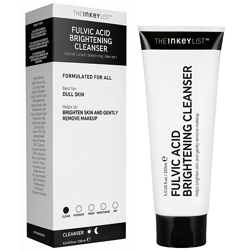 

THE INKEY LIST Осветляющий и отшелушивающий гель для умывания Fulvic Acid Cleanser 150, Осветляющий и отшелушивающий гель для умывания Fulvic Acid Cleanser