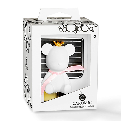 

CAROMIC Ароматизатор для автомобиля Мишка с розовой лентой 10, Ароматизатор для автомобиля Мишка с розовой лентой
