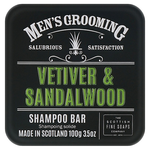 Туалетные мыла SCOTTISH FINE SOAPS Твердый шампунь Men's Grooming Vetiver & Sandalwood Shampoo Bar 100