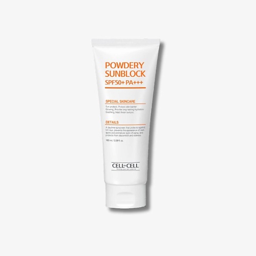 

CELLBYCELL Солнцезащитный крем с матирующим эффектом Powdery Sun Block SPF50+ PA 100, Солнцезащитный крем с матирующим эффектом Powdery Sun Block SPF50+ PA