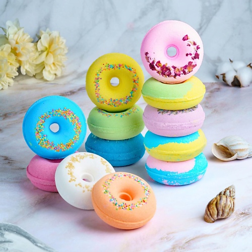 

DEWPOINT Большие натуральные бомбочки для ванны пончики, Большие натуральные бомбочки для ванны пончики