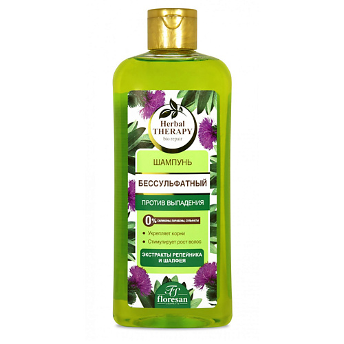 

FLORESAN Шампунь бессульфатный с репейником Против выпадения 400, Шампунь бессульфатный с репейником Против выпадения