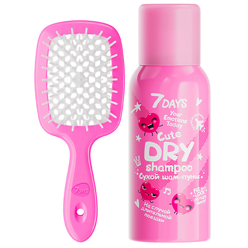 

7DAYS Сухой шампунь и расческа, подарочный набор для волос CUTE 100, Сухой шампунь и расческа, подарочный набор для волос CUTE