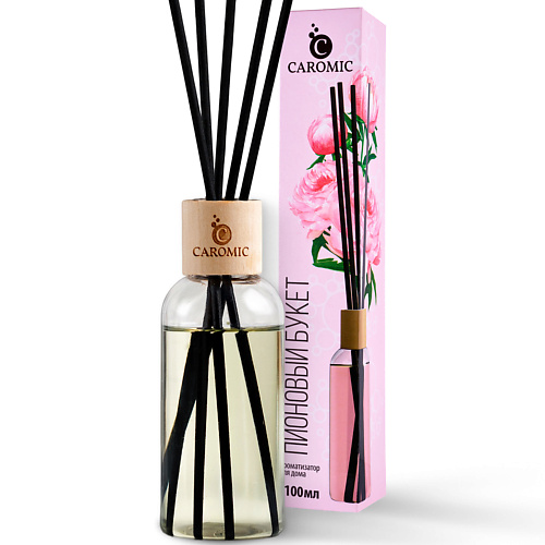 

CAROMIC Диффузор ароматизатор для дома с палочками Пионовый букет 100, Диффузор ароматизатор для дома с палочками Пионовый букет