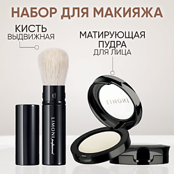 Набор средств Пудра для лица матирующая Transparent Matte Powder и кисть Professional Brush