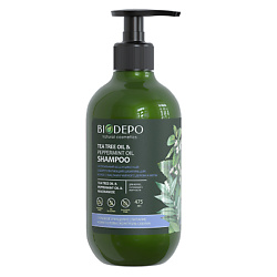 Шампунь безсульфатный натуральный себорегулирующий с маслами чайного дерева и мяты Tea Tree and Peppermint Essential Oil