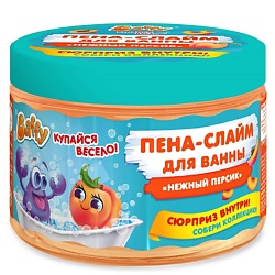 Пена-слайм для ванны детская с сюрпризом "Нежный персик"