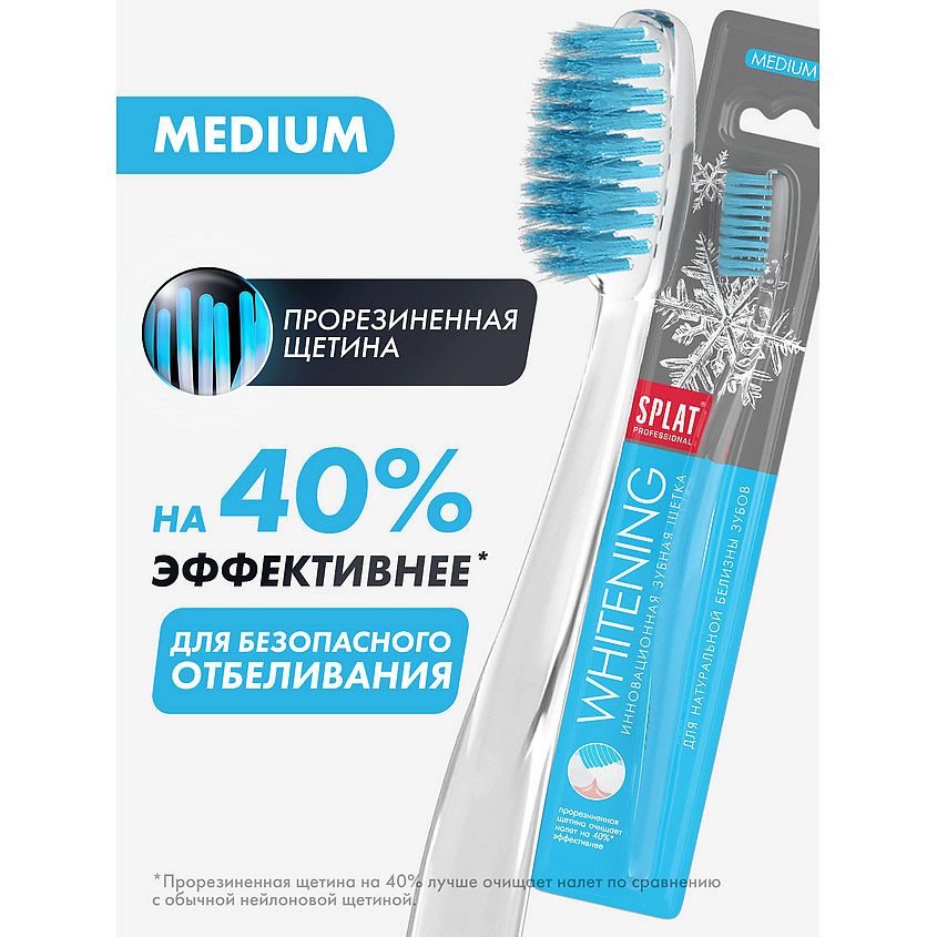 SPLAT Инновационная зубная щетка средней жесткости Professional Whitening – фото 2