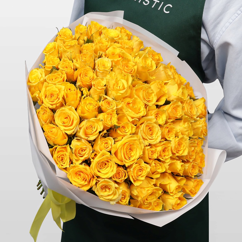 Изображение товара Букет роз Кения желтая 75 шт 40 см от STUDIO FLORISTIC