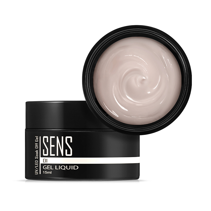 Изображение товара SENS Жесткий гель Liquid для наращивания и моделирования ногтей 15 мл бежевый