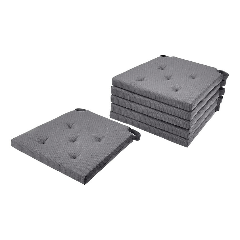 Изображение товара Комплект из 6 подушек для стула IKEA JUSTINA серого цвета