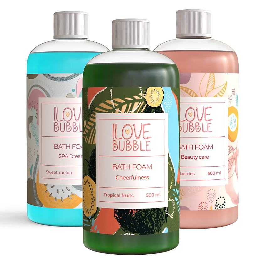 Изображение товара ILOVEMG Подарочный набор ароматической пены для ванн с ароматом ягод, цветов, фруктов, 1500