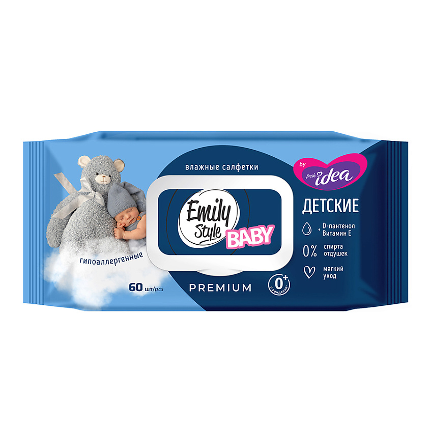 Изображение товара EXXE Влажные салфетки детские ПРЕМИУМ 60 шт