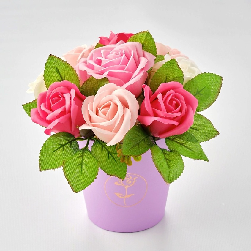 Изображение товара Цветочная композиция из 9 мыльных роз, подарок для мамы и близких 100 г