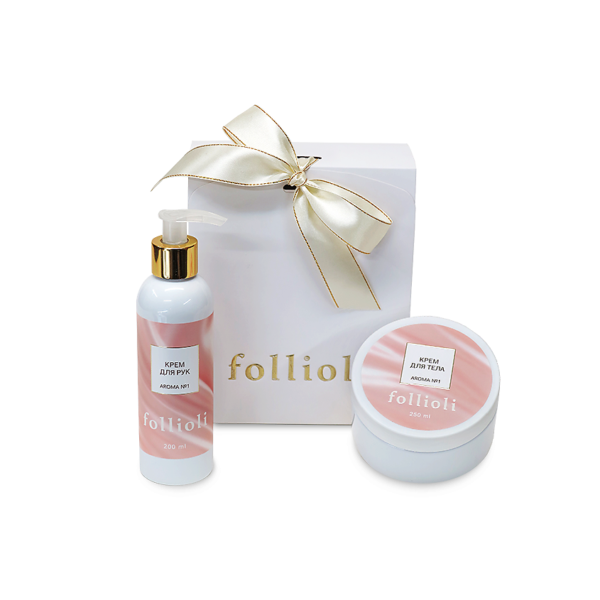 Изображение товара FOLLIOLI Подарочный набор: крем для рук + крем для тела, SET: 1 шт. х 250 мл, 1 шт. х 200 мл