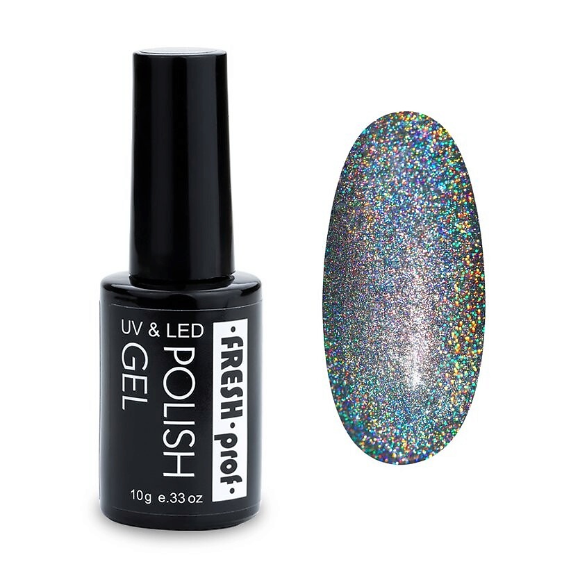 Изображение товара FRESH PROF Гель лак для ногтей Prism Ultra, №01 Серебристый голографический шиммер