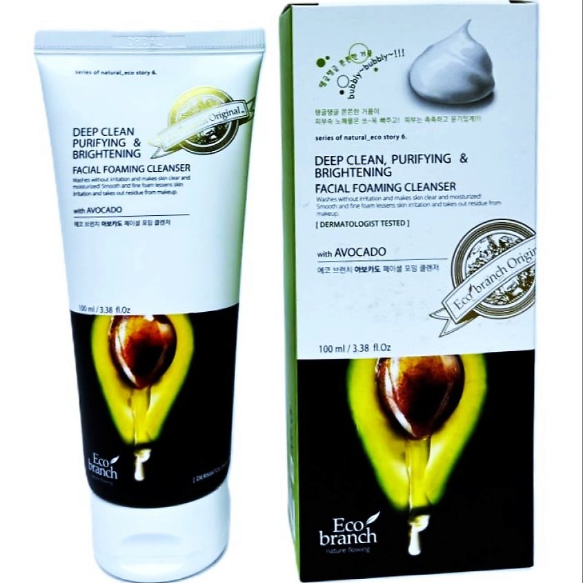 Изображение товара ECOBRANCH Глубокоочищающая пенка с экстрактом авокадо, 100 мл