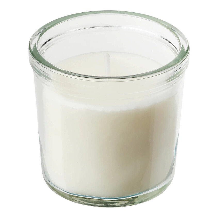 Изображение товара Ароматическая свеча JÄMLIK с ароматом ванили и теплого молока от IKEA, до 20 часов горения
