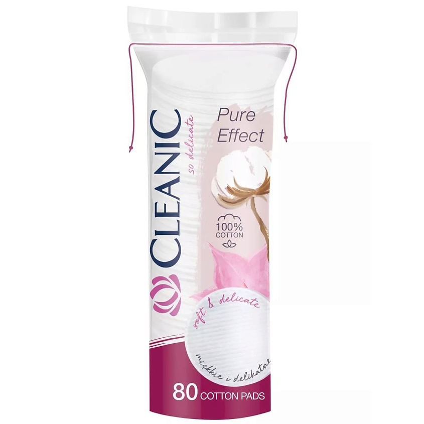 Изображение товара Косметические ватные диски Cleanic Pure Effect 80 шт. для мягкого очищения кожи