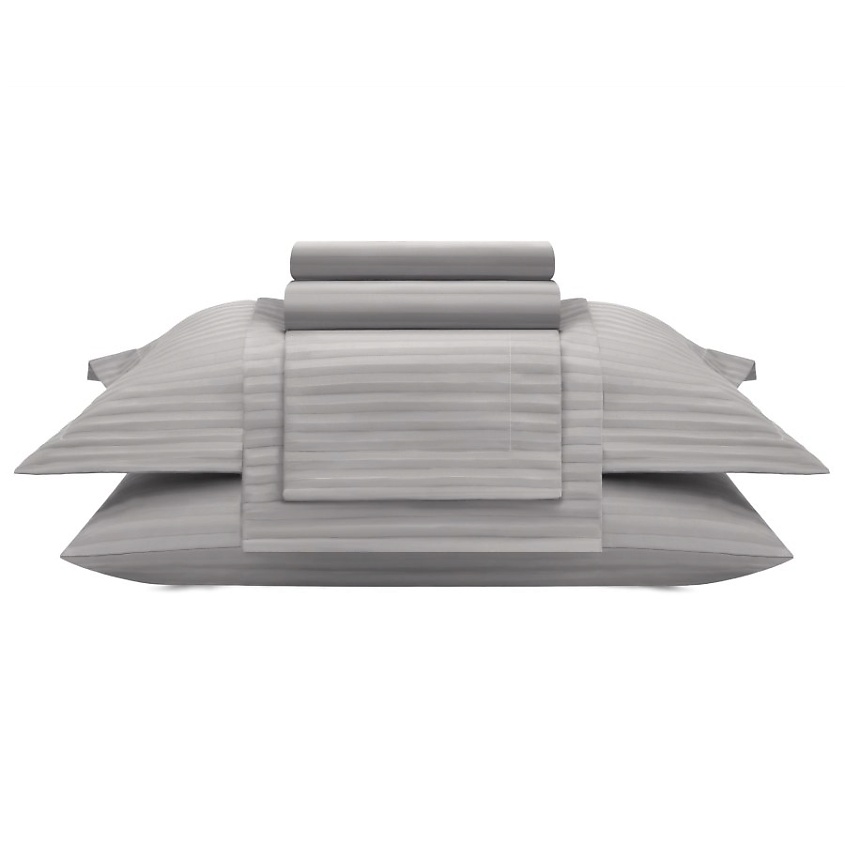 Изображение товара Комплект постельного белья Vip из страйп сатина серый ARYA HOME COLLECTION