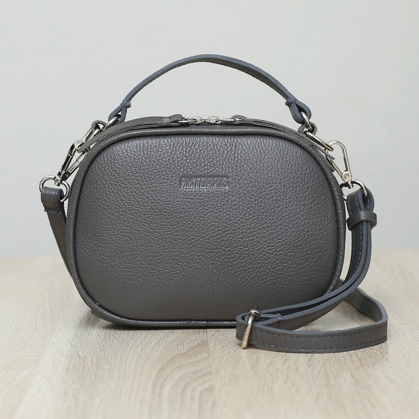 Изображение товара Женская сумка через плечо из натуральной кожи AKTORRIS серого цвета