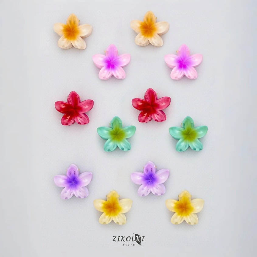 Изображение товара ZIKOLKI STORE Заколка крабик аксессуар для волос цветок подарочный набор крабов, 12 шт.