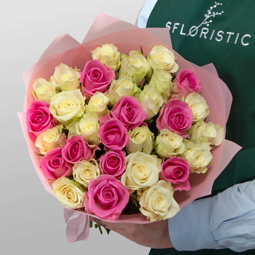 Изображение товара Букет Роз Кения 31 шт "Малина со сливками" от STUDIO FLORISTIC