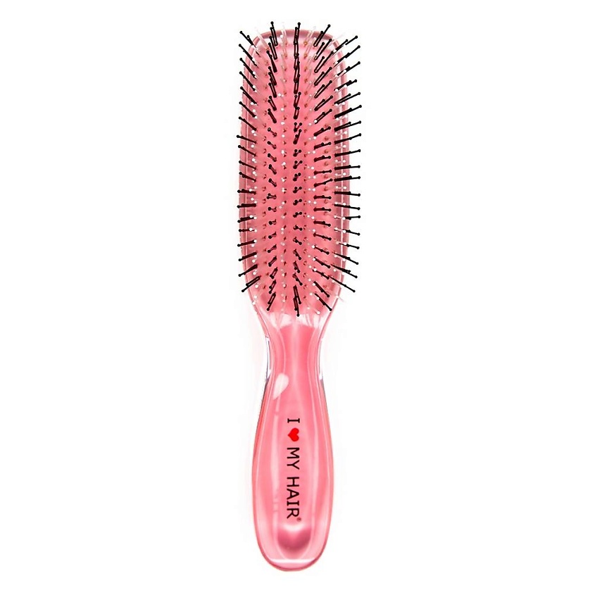 Изображение товара I LOVE MY HAIR Парикмахерская щетка "Русалочка" 1801 прозрачная M, Цвет: розовый