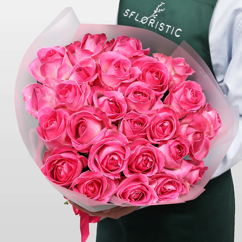 Изображение товара STUDIO FLORISTIC Букет Роз Россия 25 шт «Тихое восхищение», 1 шт.