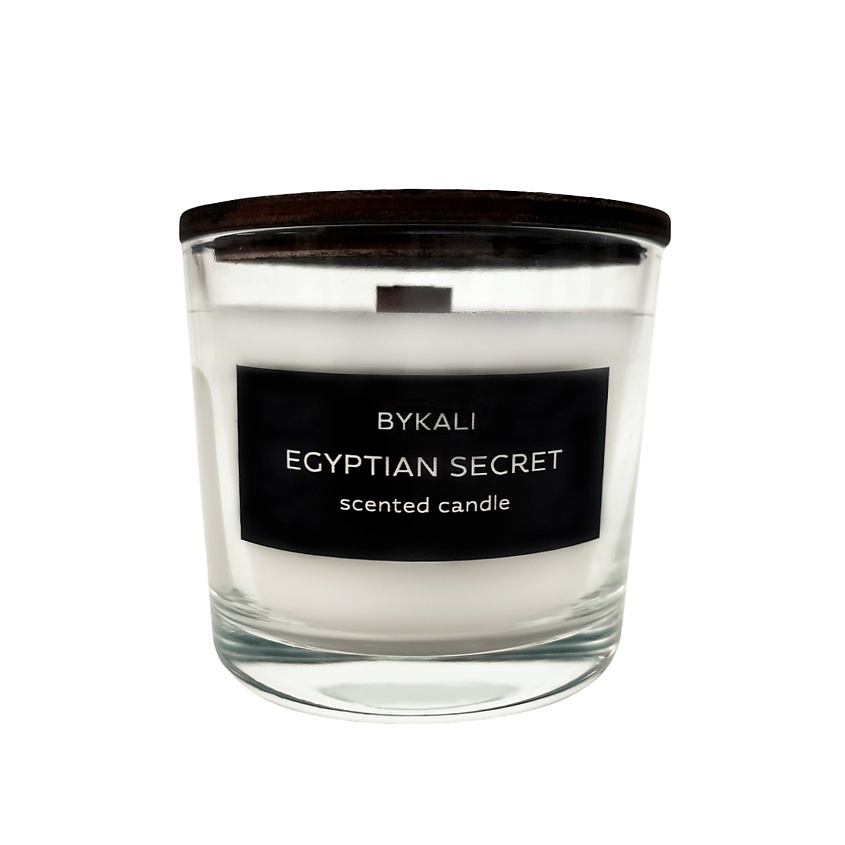 Изображение товара BYKALI Свеча ароматическая "Египетский секрет" с деревянным фитилем в стакане с крышкой, 100 мл