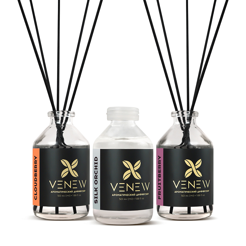 Изображение товара Выгодный набор диффузоров VENEW 3х50 мл с палочками для дома и подарка