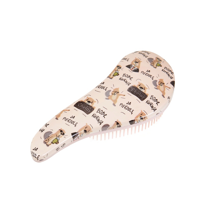 Изображение товара CHELAY Расческа для волос массажная гусь обнимусь, Светло-розовый