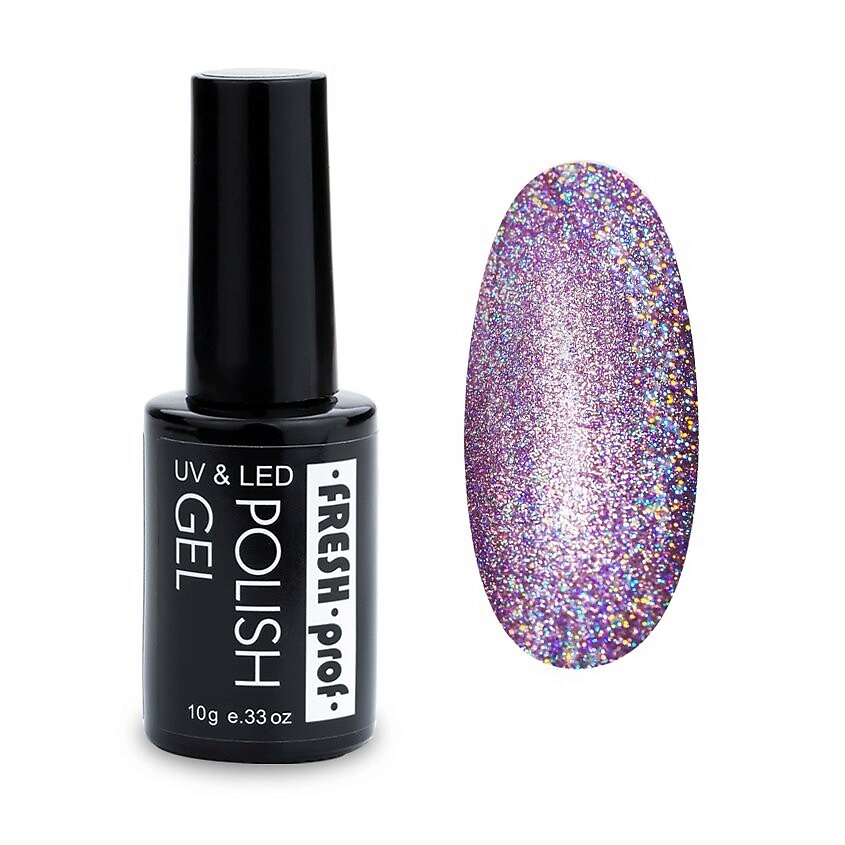 Изображение товара FRESH PROF Гель лак для ногтей Prism Ultra, №02 Розовый с голографическим шиммером