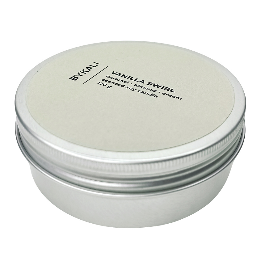 Изображение товара BYKALI Свеча ароматическая "Ванильный вихрь" в банке с крышкой, 120 мл