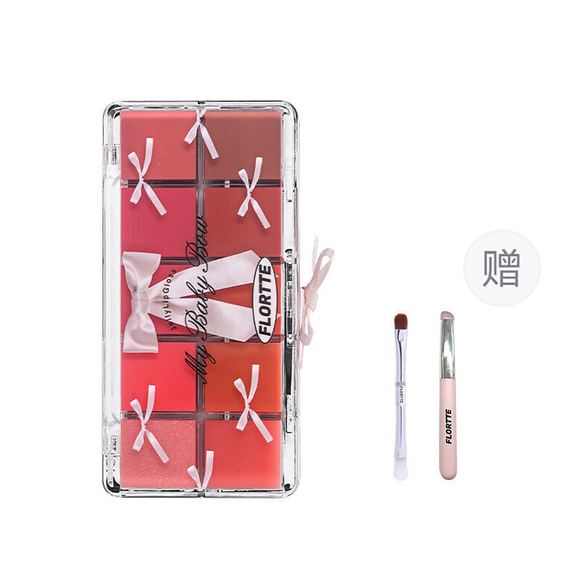 Изображение товара FLORTTE Палетка блесков для губ My Baby Bow Series 10-Color Jelly Lip Gloss Palette, No. 03