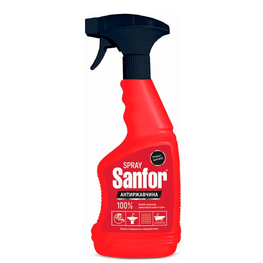Изображение товара САНФОР Чистящий спрей для удаления известкового налёта и ржавчины, 500 мл