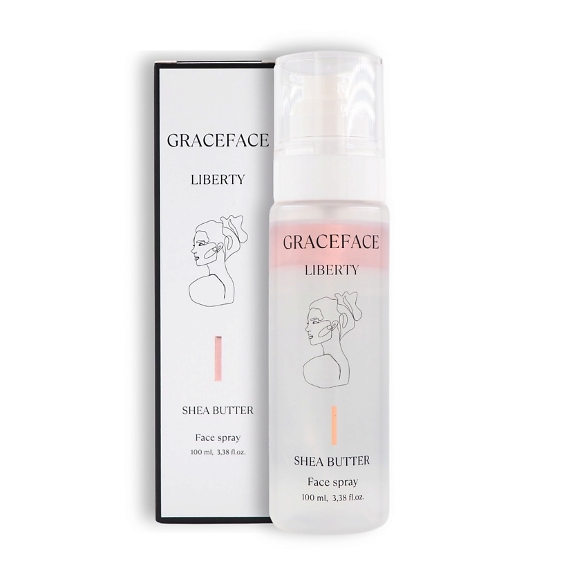 Изображение товара GRACE FACE Увлажняющий спрей-мист для лица база под макияж с маслом ши GRACEFACE, 100 мл