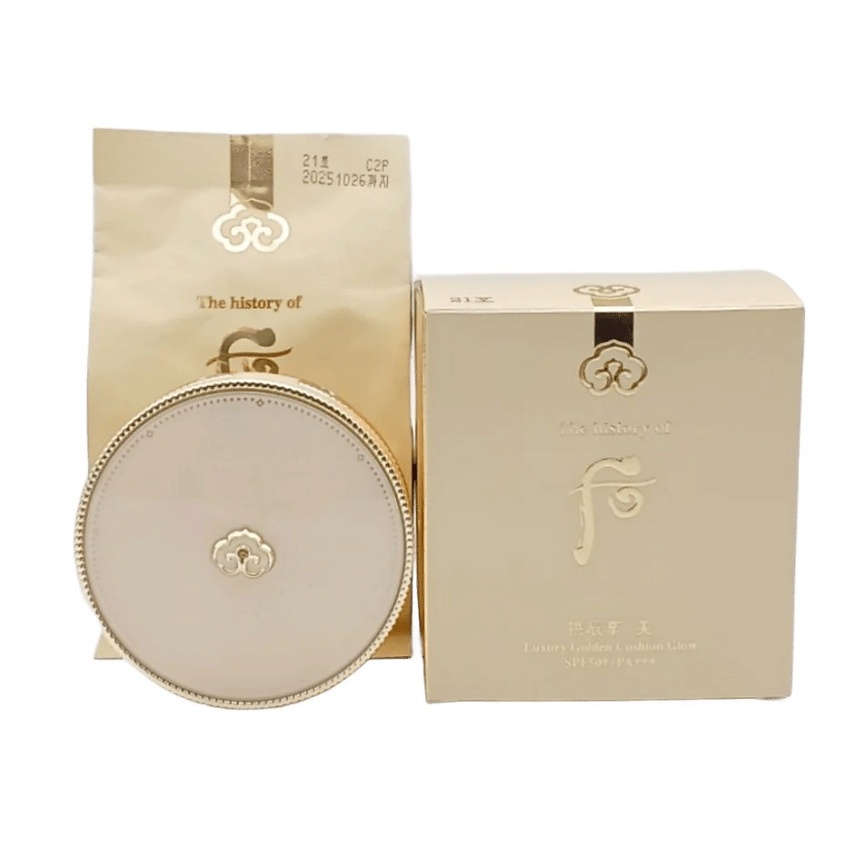 Изображение товара THE HISTORY OF WHOO Кушон Gongjinhyang Mi Luxury Golden Cushion Glow + Сменный блок (рефилл), №21