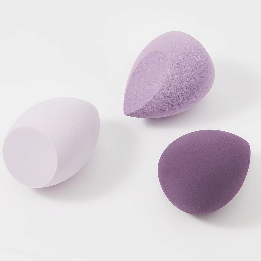 Изображение товара Набор косметических спонжей CHELAY 3 шт фиолетовых бьюти блендеров для макияжа